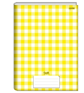 Caderno Brochurão Capa Dura Costurado 96 Fls 200x275 Xadrez Amarelo -unitário  Jandaia