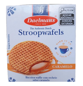 Biscoito Stroopwafels Waffle com Recheio de Caramelo Daelmans 230g