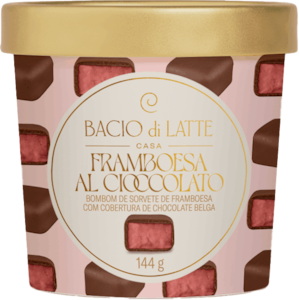 Bombom de Sorvete Framboesa Al Cioccolato Bacio Di Latte 144g