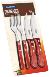 Jogo para Churrasco 4 Peças Vermelho Tramontina