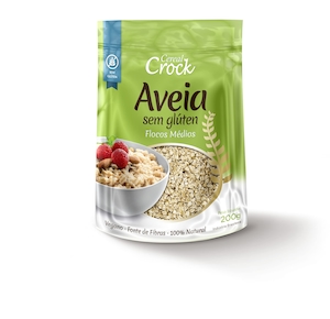Aveia Em Flocos Finos Sem Glúten Cereal Crock 200g