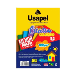 Bloco Criativo 8 Cores A4 32 Folhas Usapel