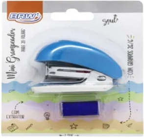 Grampeador Brw Mini C/Grampo Gp0106 Azul