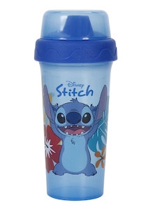 Copo Premium Babygo Com Tampa E Válvula Redutora De Fluxo Stitch 340ml Para Bebês Acima De 6 Meses