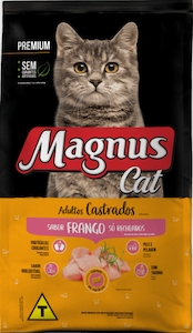 Ração para Gatos Adultos Castrados Frango Recheado Pastelzinho Magnus Cat
