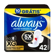 Absorvente Noturno Always Suave Com Abas Xg 42 Unidades