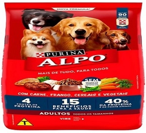 Ração Seca para Cães Adultos Alpo Carne Frango Cereais E Vegetais Purina