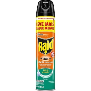 Inseticida Aerossol Multi-Insetos Base Água Eucalipto Raid 420ml Leve Mais Pague Menos