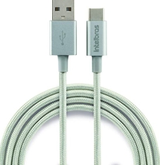Cabo Usb-C de 1,5 metros com revestimento em nylon branco