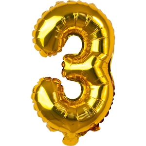 Balão Metalizado Número 3 Dourado