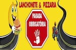 Logotipo Parada Obrigatória Pizza e Lanches