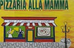 Logotipo Pizzaria Alla Mama -