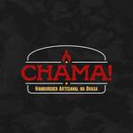 Logotipo Chama! Hambúrguer Artesanal na Brasa