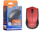 Inova Mouse Sem Fio Wireless 2.4g Usb 1000dpi cor vermelho