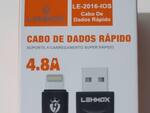 Cabo de dados Usb iphone/I6/Ios lehmox 4.8a cor preto Le-2016-Ios