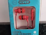 Fone De Ouvido Kivee kv-097 Entrada P2 com microfone cor vermelho