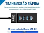 Hub de expansão Usb 3.0 Uh-30 com 4 portas exbom