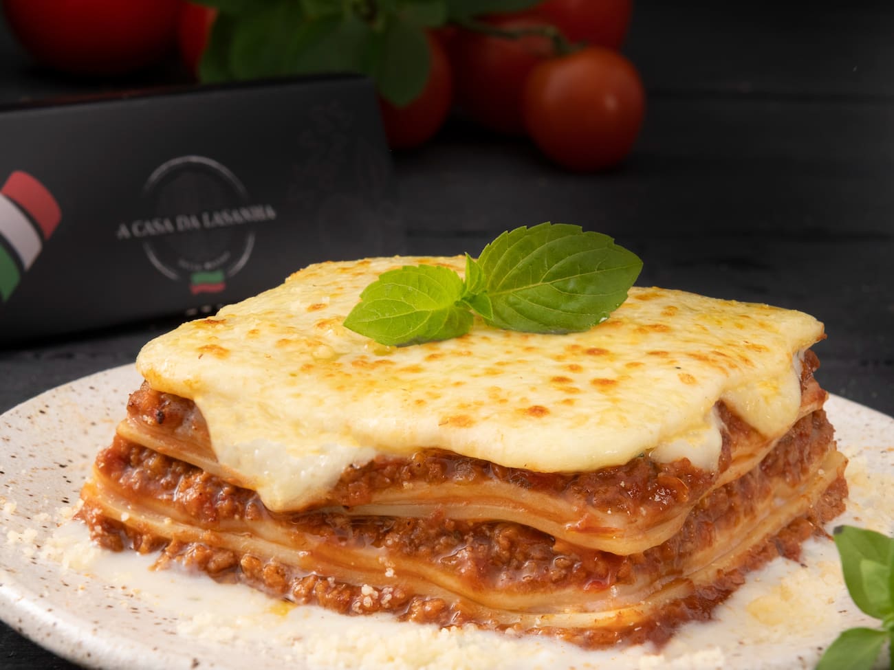 Lasanha à Bolonhesa com Presunto e Queijo - Massa Fresca