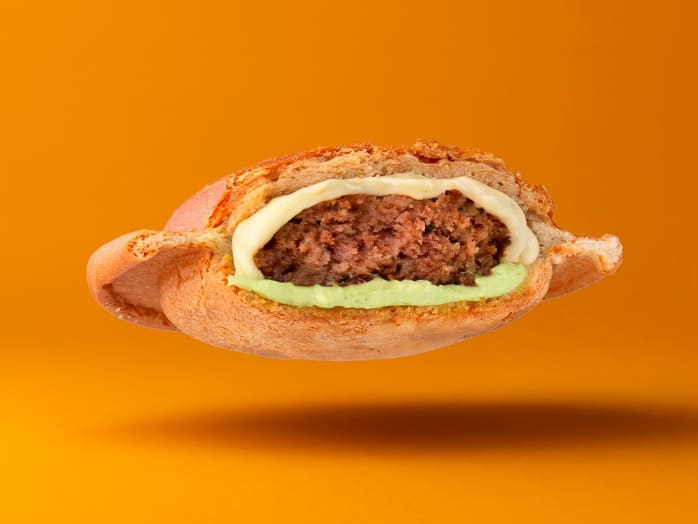 Pão com bolinho Ufo Carne e Queijo