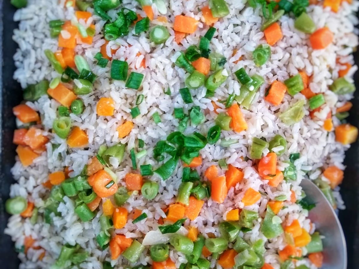 Arroz Branco com Abóbora e Salsão