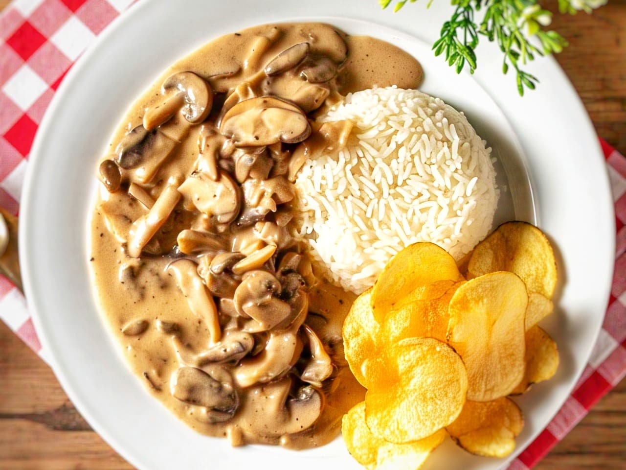 Estrogonofe de Carne com Cogumelos