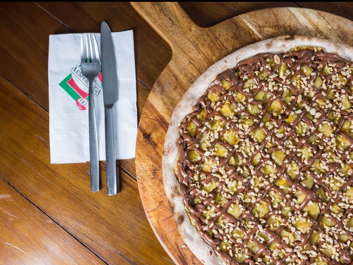 Pizza de Banana com Nutella Individual