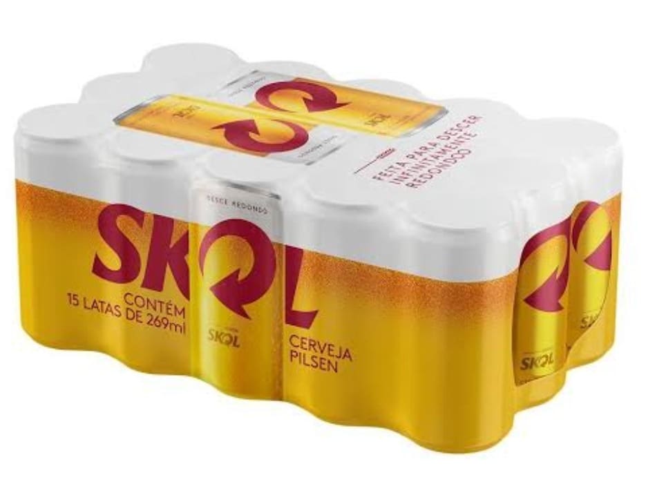 Cerveja Skol Lata 269ml Fininha Fardo 15 Unidades Gelada