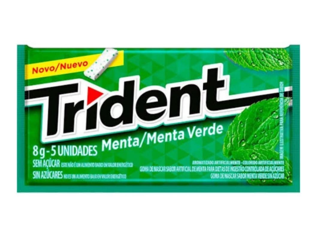 Chiclete Trident Menta verde 8g Unidade