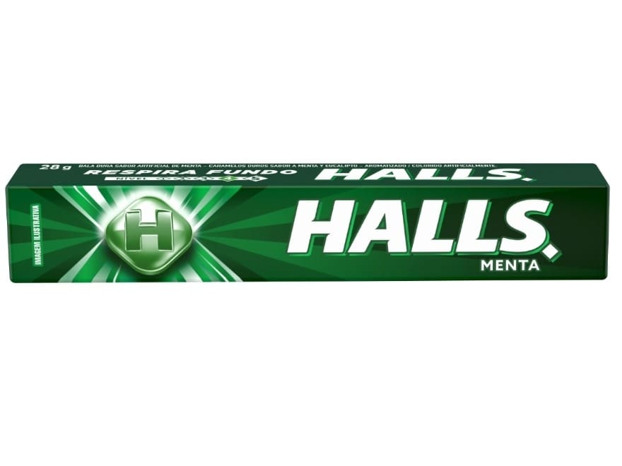 Bala Halls Sabor Menta Verde 28g Unidade