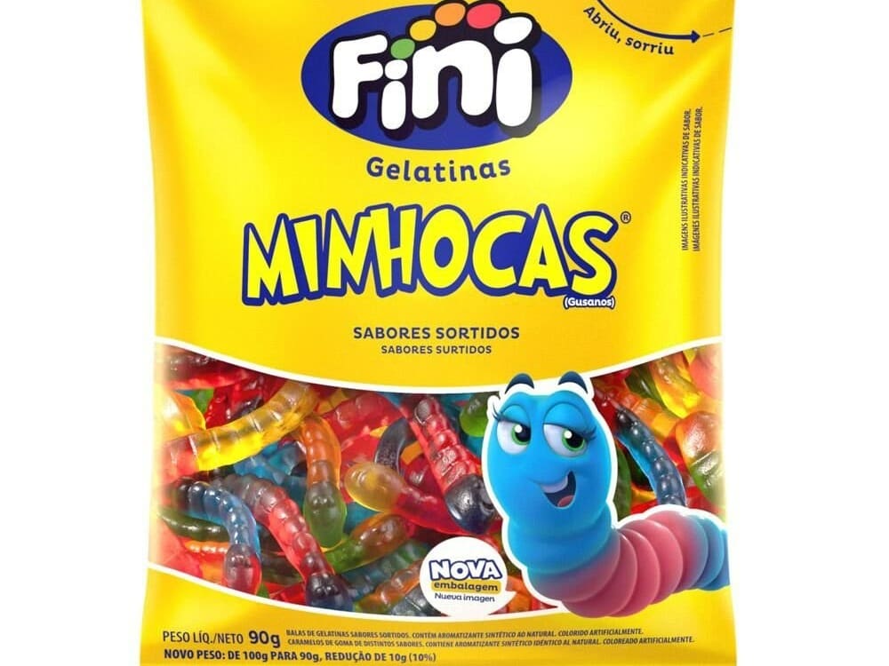 Bala Fini Minhocas 90g Unidade