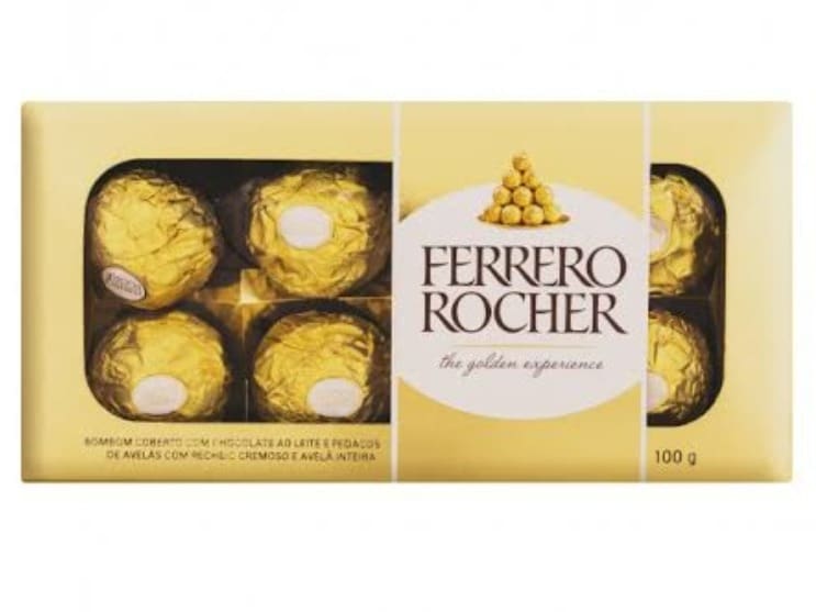 Caixa De Bombom Ferrero Rocher 100g Unidade