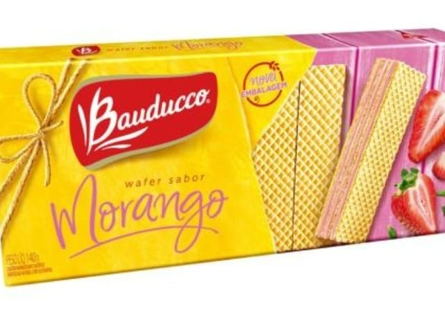 Biscoito Wafer Morango Bauduco 140g. Unidade