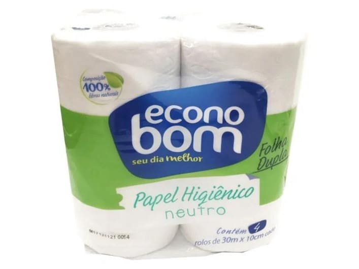 Papel Higiênico F. Dupla 30mts 4 rolos Econobom Unidade
